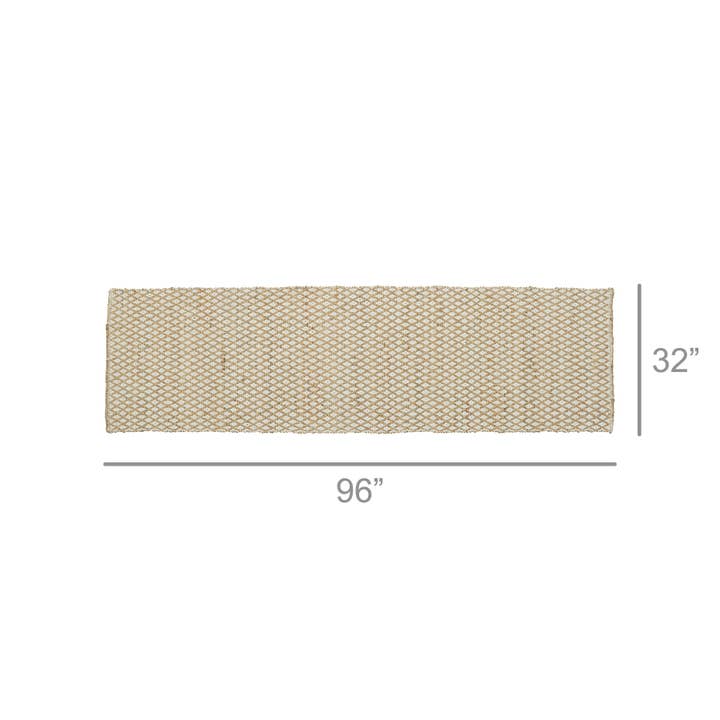 HomArt - Wholesale Runner Rug - Casia Hemp & Cotton Runner, Lattice 2.5x81