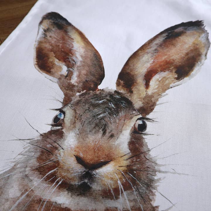 MARIE FINE ART - Wholesale Tea towel - Hare Tea Towel 3