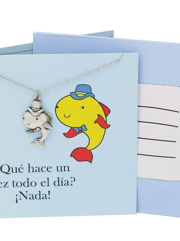 Safira Fish Halskæde Funny ordspil spansk fødselsdagskort for engroshandel hos Quan Jewelry