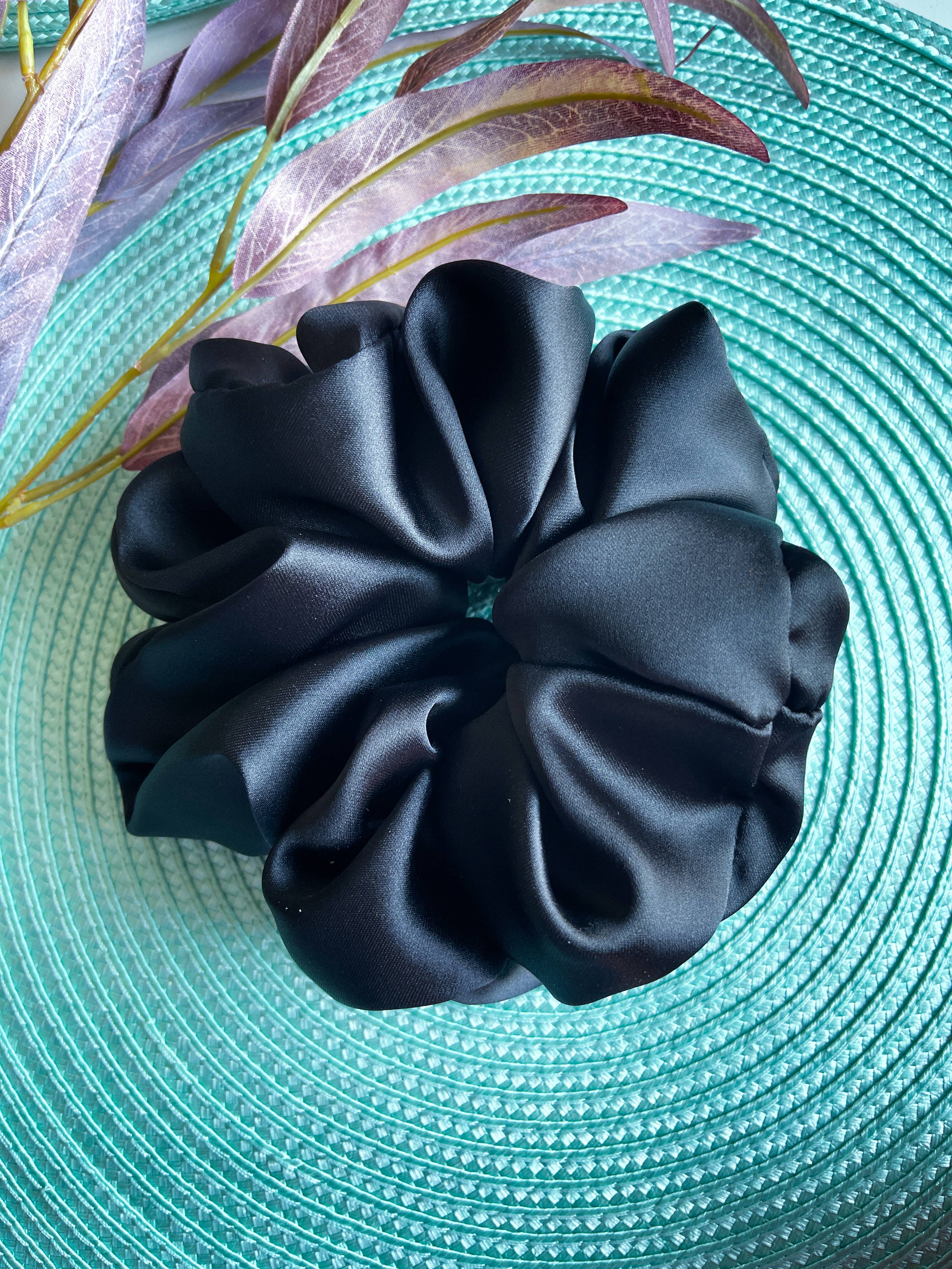 Asantewaa - Wholesale Scrunchie - Women's - Ebony Large Satin Scruchie3