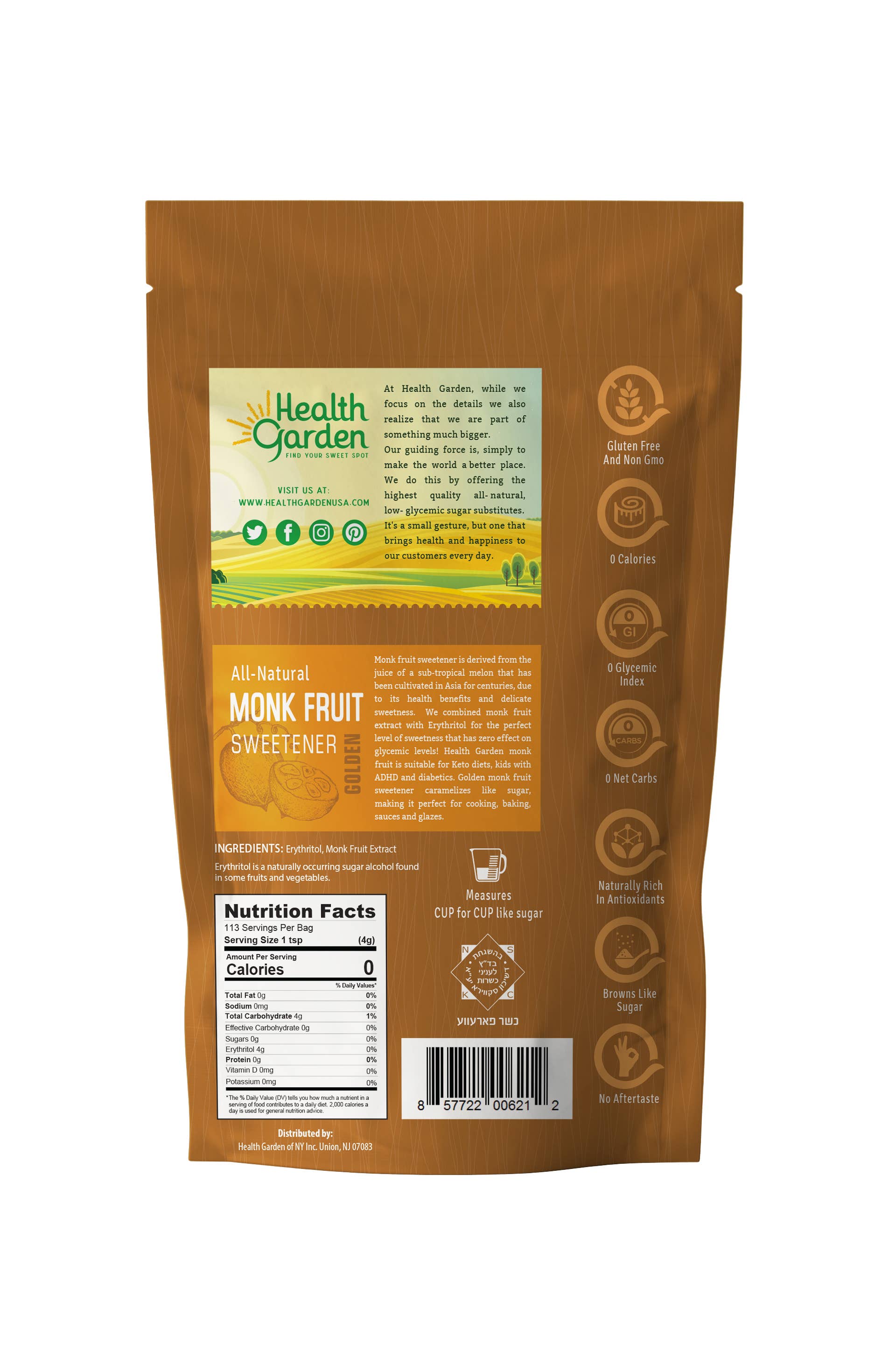 Health Garden of NY Inc. - Wholesale Sugar/Sweetener - Monk Fruit Golden Sweetener 1lb1