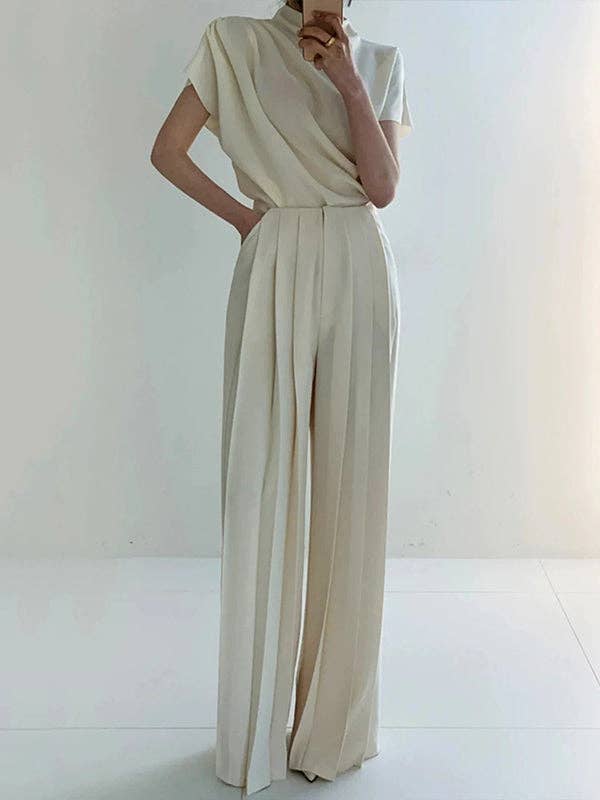 Plush Looks - Wholesale Blouse - Women's - Urban Solid Color Short Sleeve T-Shirt Top5