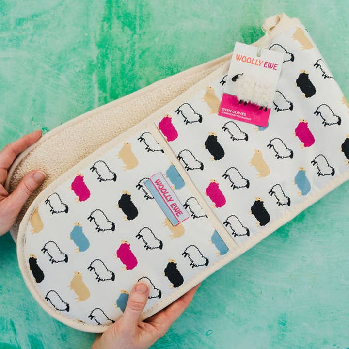 Woolly Ewe Oven Glove - Born and Bred in Scotland for wholesale by Hairy Coo