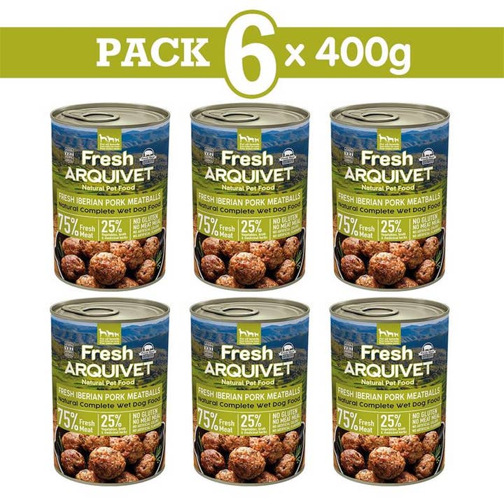 ARQUIVET, S.L.U. - Wholesale Pet Food - Dog - Arquivet Fresh Iberian Pork Meatballs 400gr pack 6 units1