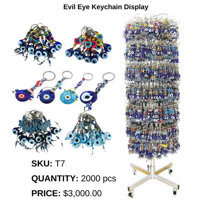 Loli - Wholesale Keychain - Unisex - Evil Eye Keychain Display-Elegant Protection, 2,000 Pieces