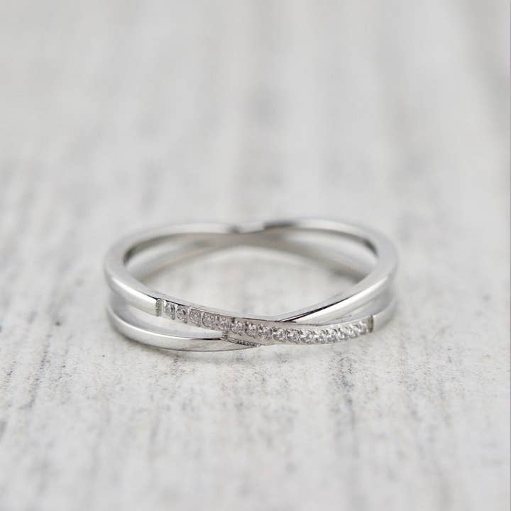 Argent Bague La Croisé en acier for wholesale on Faire