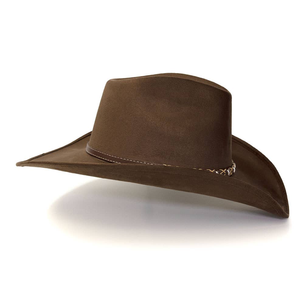 Western Express - Vendita all'ingrosso Cappello da cowboy - Unisex - Cappello Western in Camoscio con Fronte a Pizzico e Fascia con Perline5