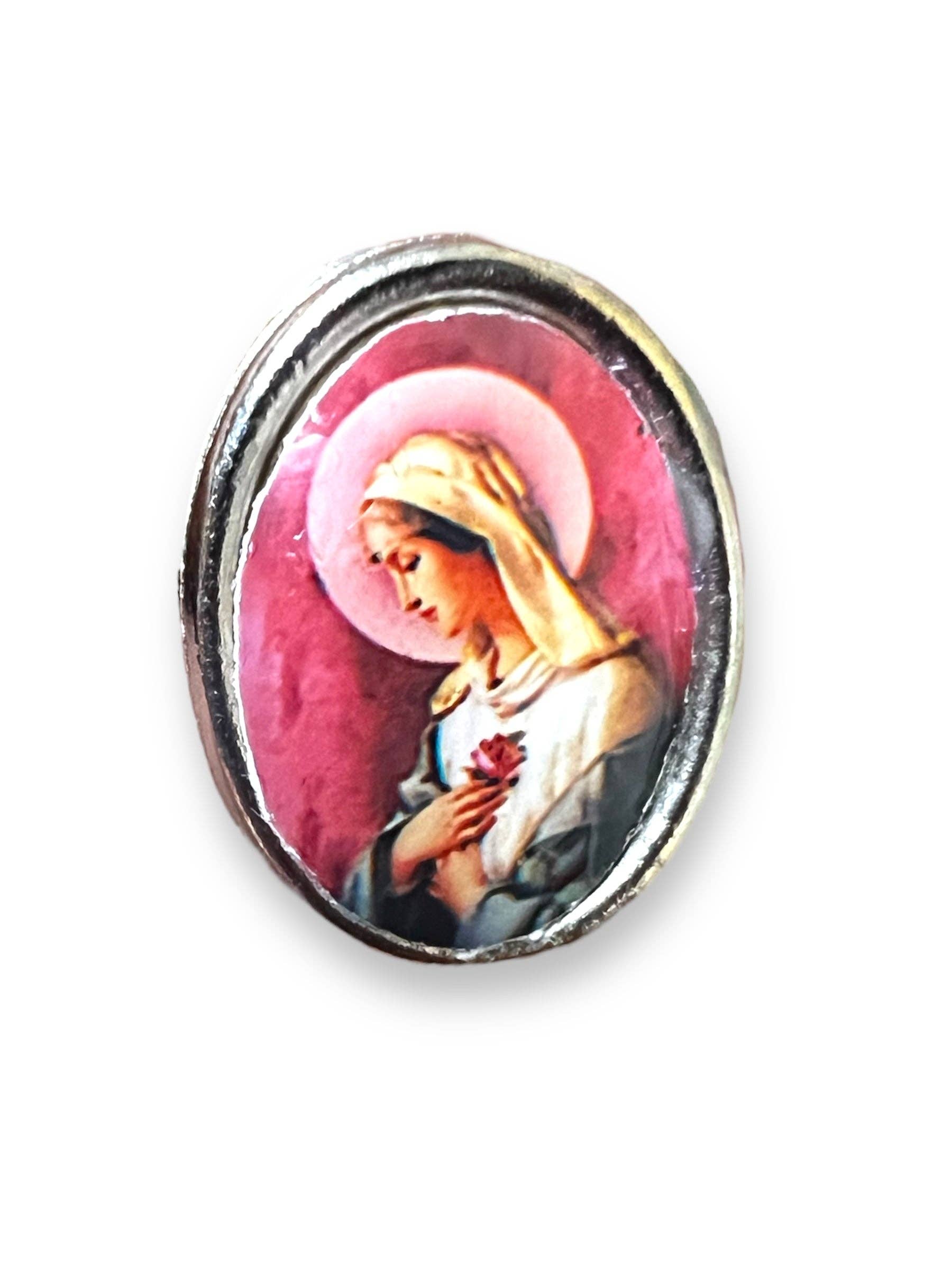 SAN JUDITAS RELIGIOUS ARTICLES - Wholesale Lapel Pin/Button - LAPEL PIN: MARY, MYSTIC ROSE0