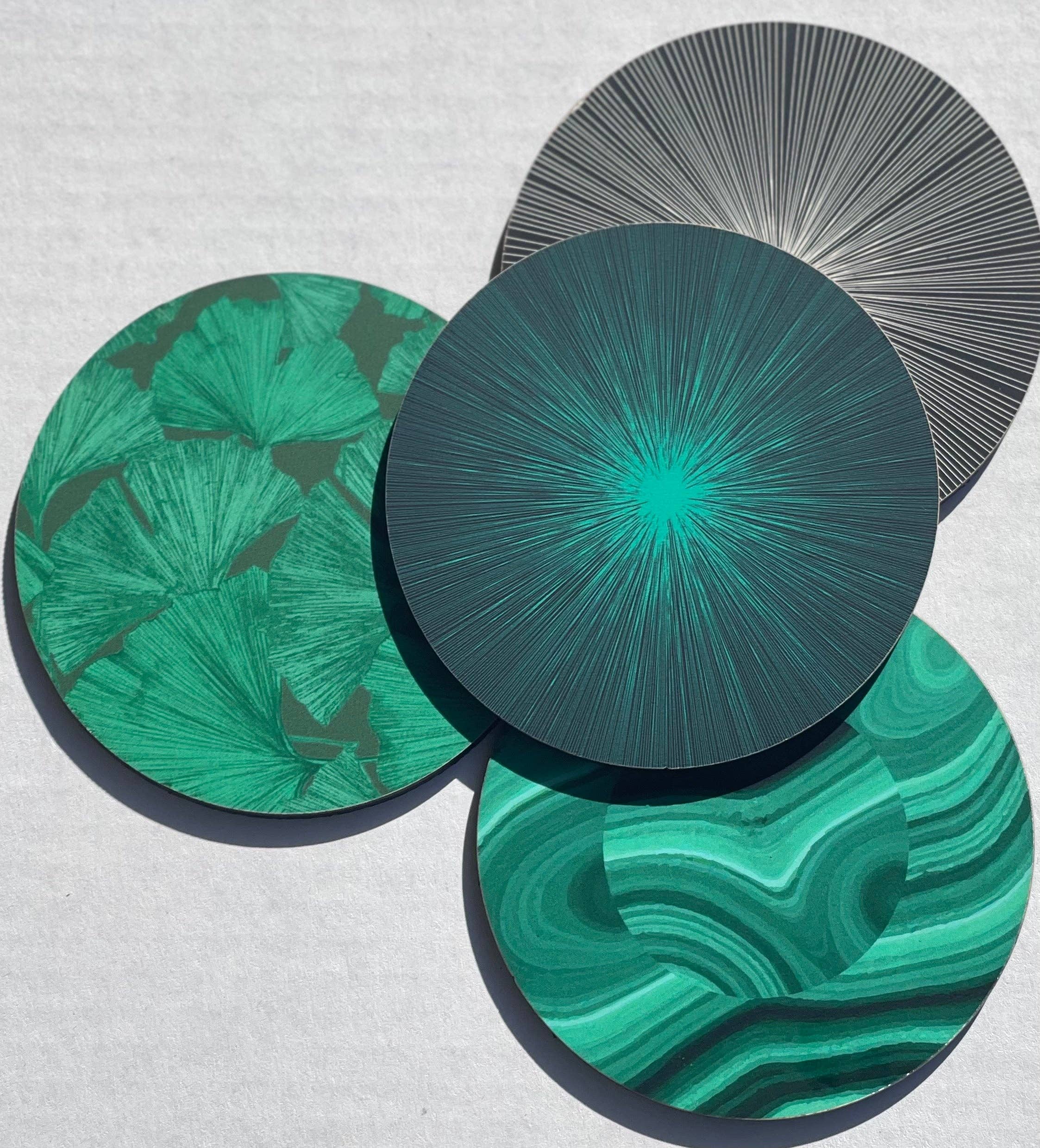 Tisch New York – Engroshandel Bordskånere – Sæt med Coasters x4, Grøn & Sort0