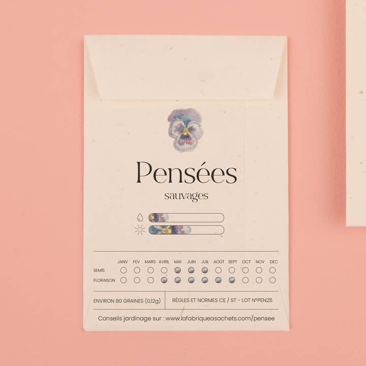 Botanica - Sacchetto di semi di Viola per la vendita all'ingrosso da parte di La Fabrique à Sachets