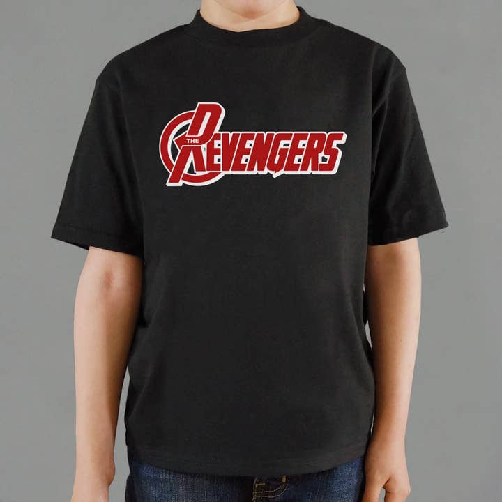 Black The Revengers Kids' T-Shirt for wholesale on Faire