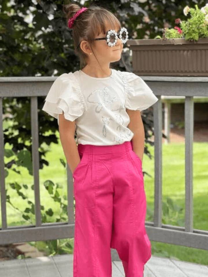 GLAM SEQUIN GIRLS BLOUSE TOP for wholesale by Little-Betty