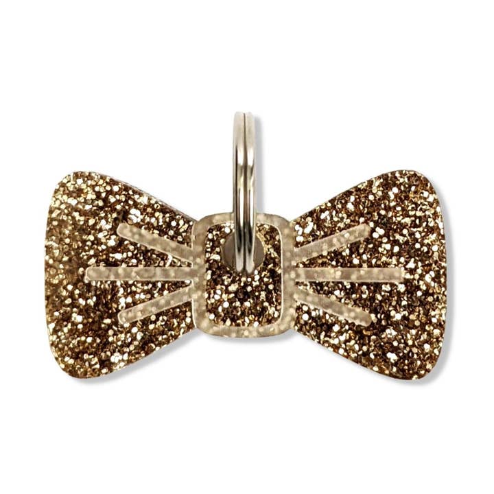 Gold Glitter Mini BowDangle for wholesale by Wren & Rye