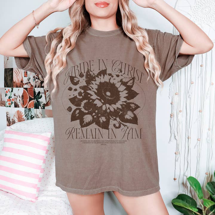 Latte Abide In Christ Tee for wholesale on Faire1