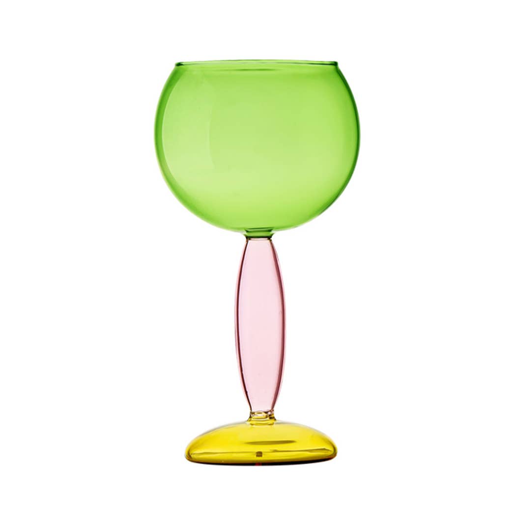 TUTU Home - Wholesale Wine Glass - "Sweet" Green Pink Burgundy Wine Glass 420ml