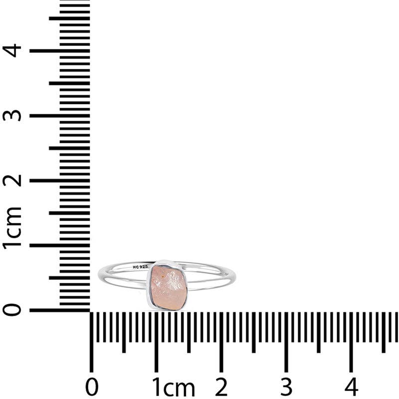 Nature Crafts - Vendita all'ingrosso Anelli con pietra singola/solitario - Anelli impilabili in morganite naturale da donna in argento 9252