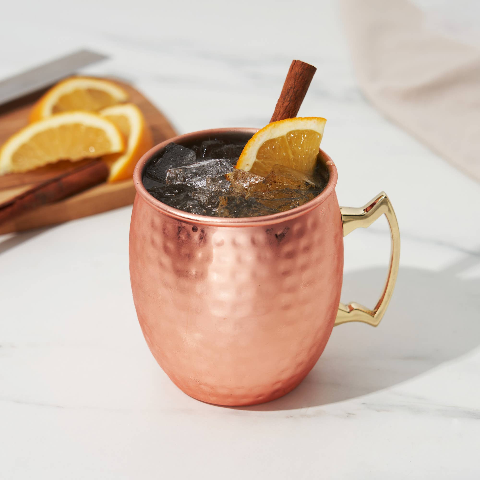 TRUE - Wholesale Cocktail/Liquor Glass - Moscow Mule 16 oz Hammered Copper Plated Mug2