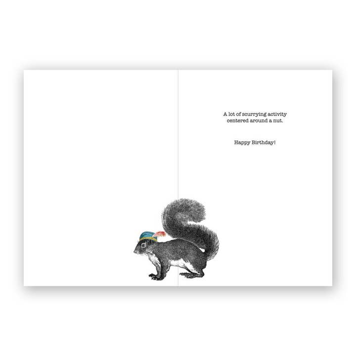 The Mincing Mockingbird - Wholesale Birthday Card - Birthdays are like Squirrels Birthday Greeting Card