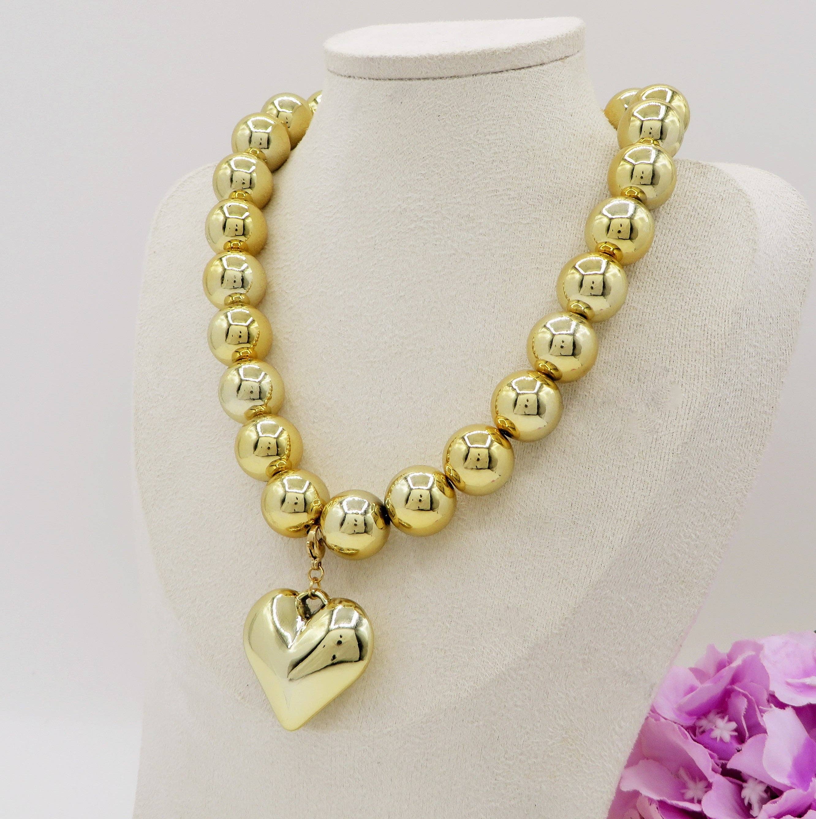 Daemon srls – wholesale Beaded/pearl necklace – MAXI PEARLS BIG LOVE -  Collana perle XL + cuore' BOMBE'6