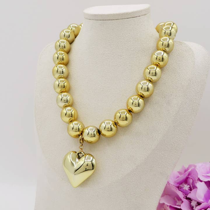 Daemon srls – wholesale Beaded/pearl necklace – MAXI PEARLS BIG LOVE - Collana perle XL + cuore' BOMBE'6