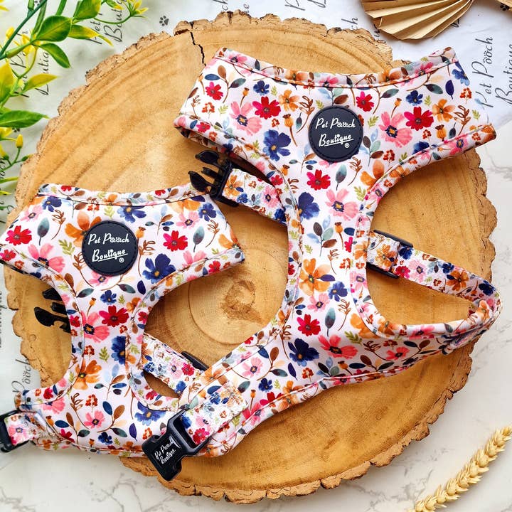 Little Enchanted Meadow Floral Dog Harness/Add on accessory for wholesale by Pet Pooch Boutique