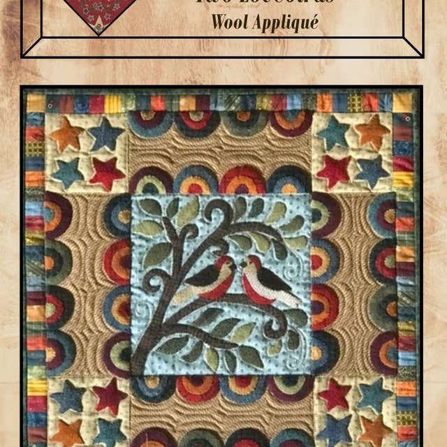 Traditional Primitives - Wholesale Craft Sewing Kit - Two Lovebirds Wool Applique Pattern