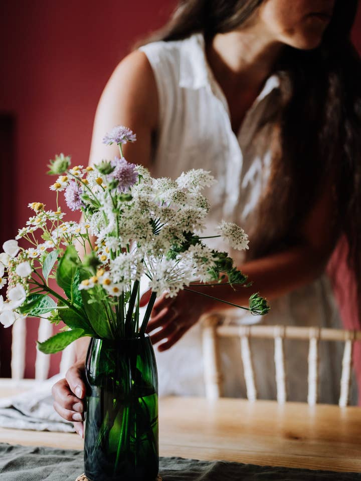 Recycled Forest Green Glass Champagne Vase for wholesale by Old Green