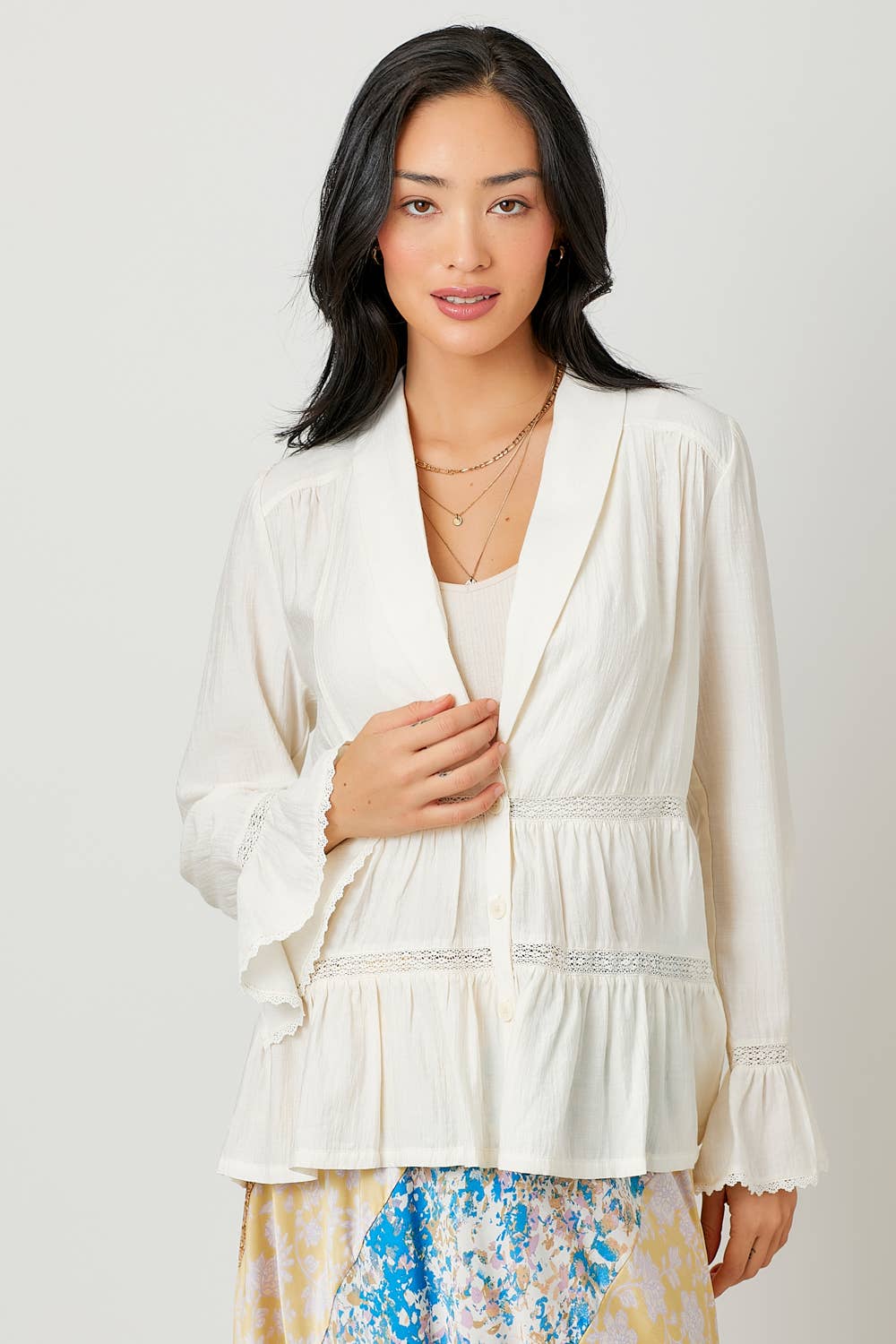 Ivory 60628 Tiered Lacy Jacket for wholesale on Faire6