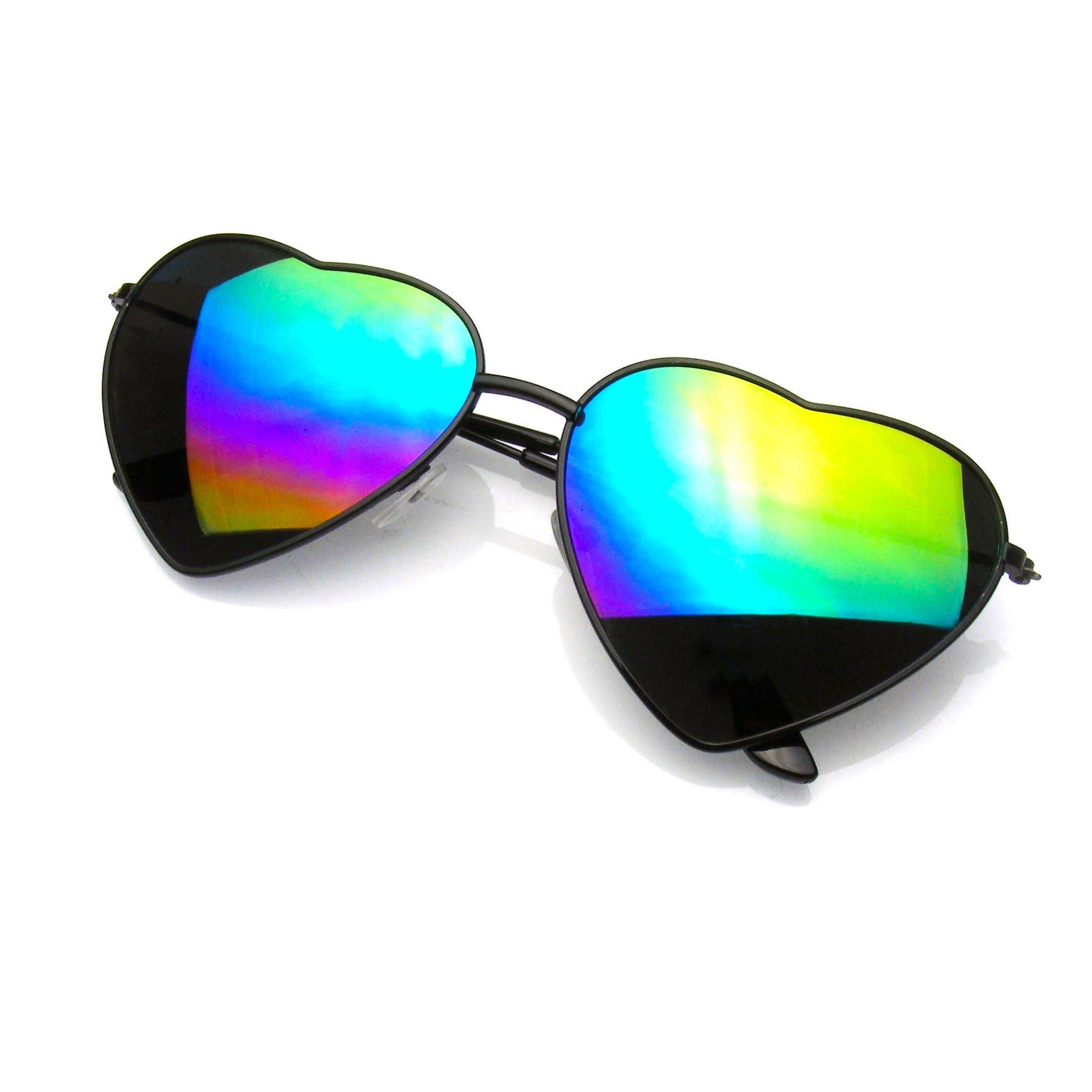 Emblem Eyewear - Wholesale Sunglasses - Women's - Cute Womens Metal Heart Shape Flash Mirrored Sunglasses7