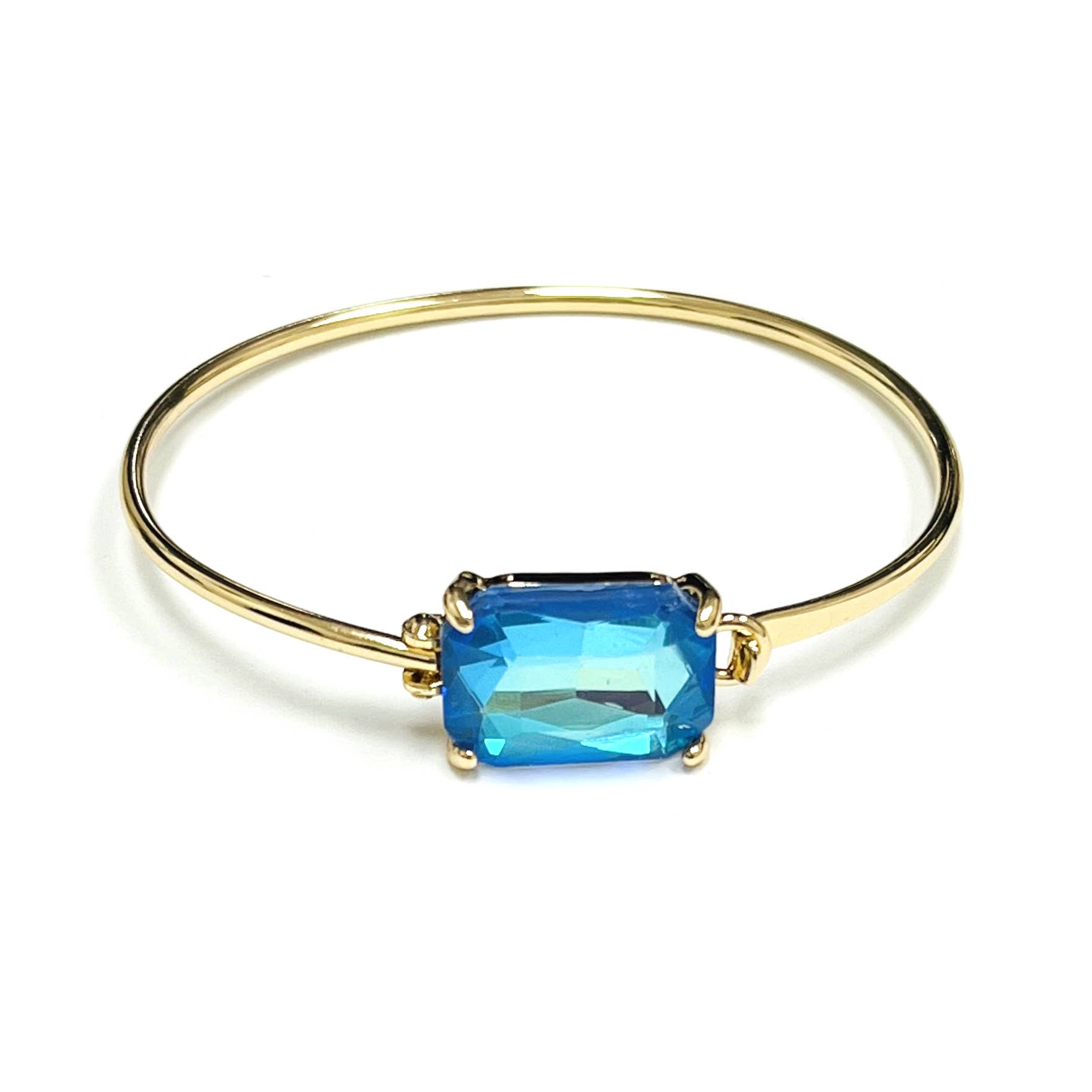 StarryNYC - Venta al por mayor Brazalete - Brazalete de metal rectangular con cristal de vidrio de alta calidad2