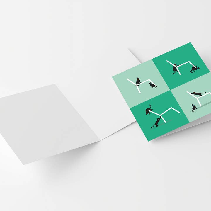 Laura Pomarius - Wholesale Everyday Greeting Card - Cats Playing on Chairs - Fun Greeting Card1