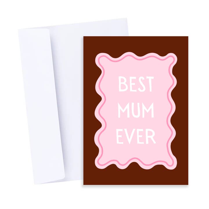Best Mum Ever Card - Colourful Retro Happy Mother's Day Card for wholesale by Popsy Press