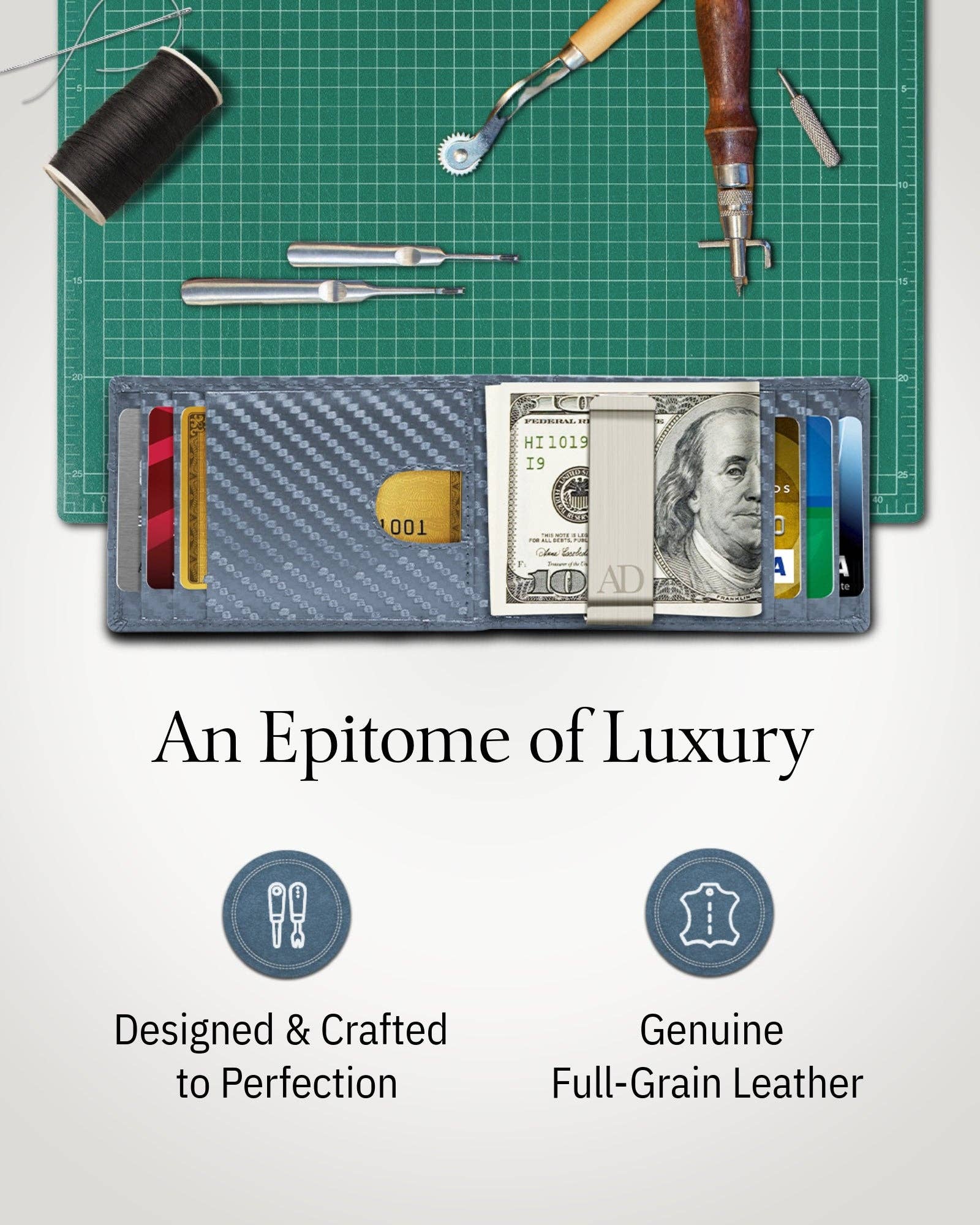 Access Denied Accessories - Wholesale Wallet - Men’s - Real Leather Wallets For Men Money Clip Bifold Wallet RFID32