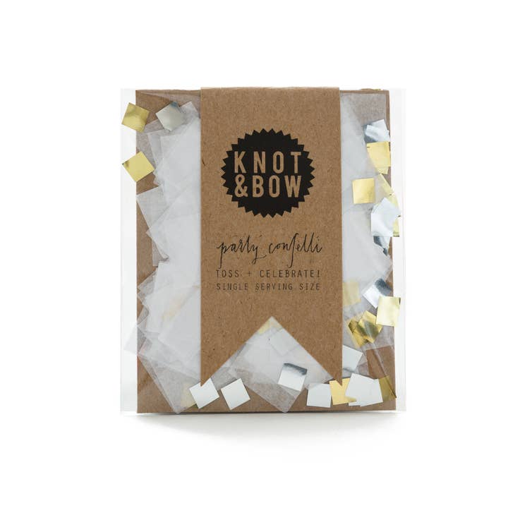 Knot & Bow - Wholesale Confetti - White Metallic Single Serving Size™ Confetti1