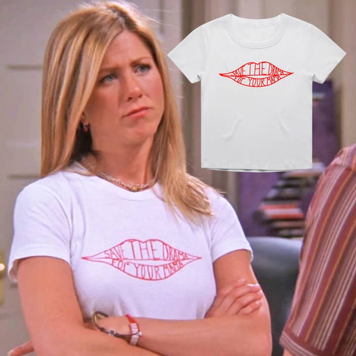 ZZZEBRAAA LIMITED - Wholesale Shirt – Unisex - Save the Drama - Cropped Baby Tee - Rachel Green - Friends