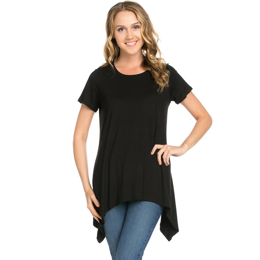 Azules Clothing - Wholesale Tunic - Women's - ATP-2267RS Piko Short Sleeve Tunic30