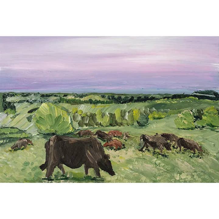 COWS IN MEADOWS | Kunstdruck für den Großhandel von Kate Bitsakos Studio