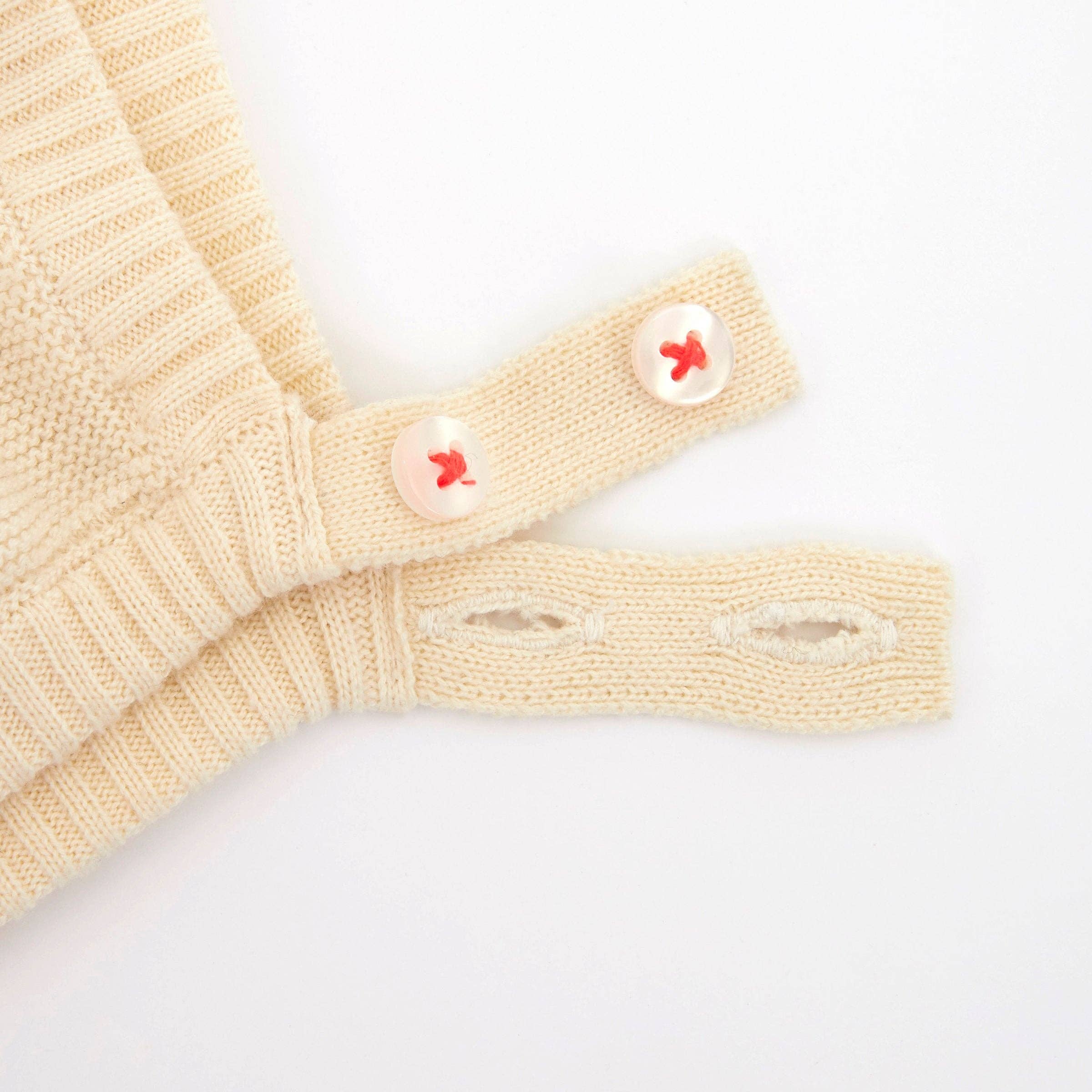 Meri Meri – wholesale Newborn/knit hat – Baby – Peach Sparkle Bunny Baby Bonnet2