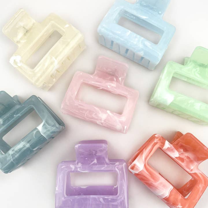 Marmormönstrad Fyrkantig Klämma, Klassisk Hårklämma för wholesale av SoapElenGlen