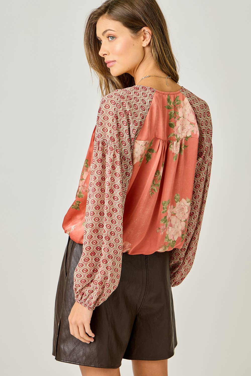 Mystree - Wholesale Blouse - Women's - 61318 Mixed Print Blouse3