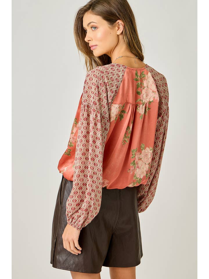 Mystree - Wholesale Blouse - Women's - 61318 Mixed Print Blouse3