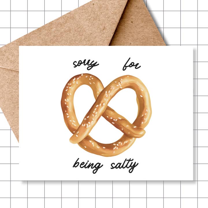 Carte de vœux Désolé pour être salée pour la vente par Motel Paper Los Angeles