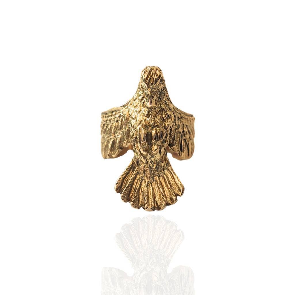 Dreamers of Dreams – wholesale Cocktail/statement ring – Hawk Ring - Brass Spirit Animal Statement Ring1