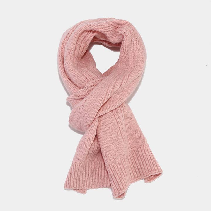 Dipped Shop - Wholesale Winter Accessory Set - Women's - Solid Color Twist Simple Knit Hat & Scarf Sets DPHS034228