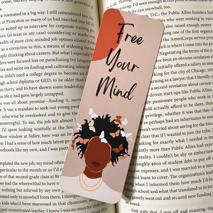 Free Your Mind Black Girl Bookmark für den Großhandel von 525 Design Co. LLC
