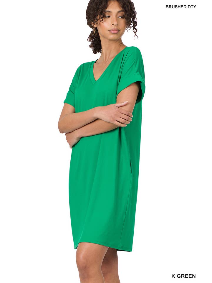 42POPS - Wholesale Dress - Women's - ...SI-27348 Brushed Dty Side pocket Dress