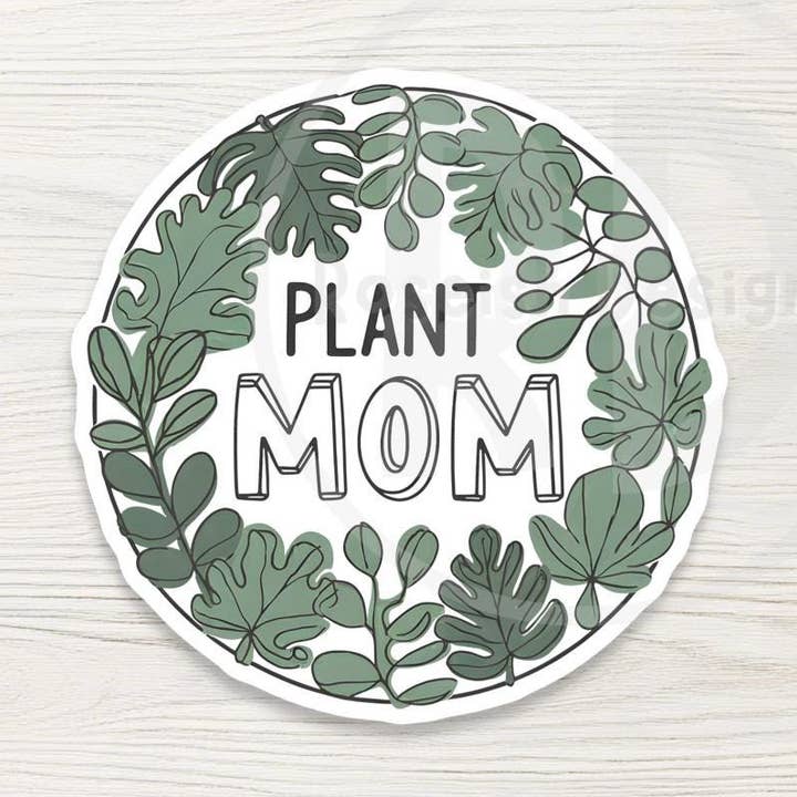 Plant Mom Vinyl Water Bottle Sticker - Gardening Gift for wholesale by Roseish Designs
