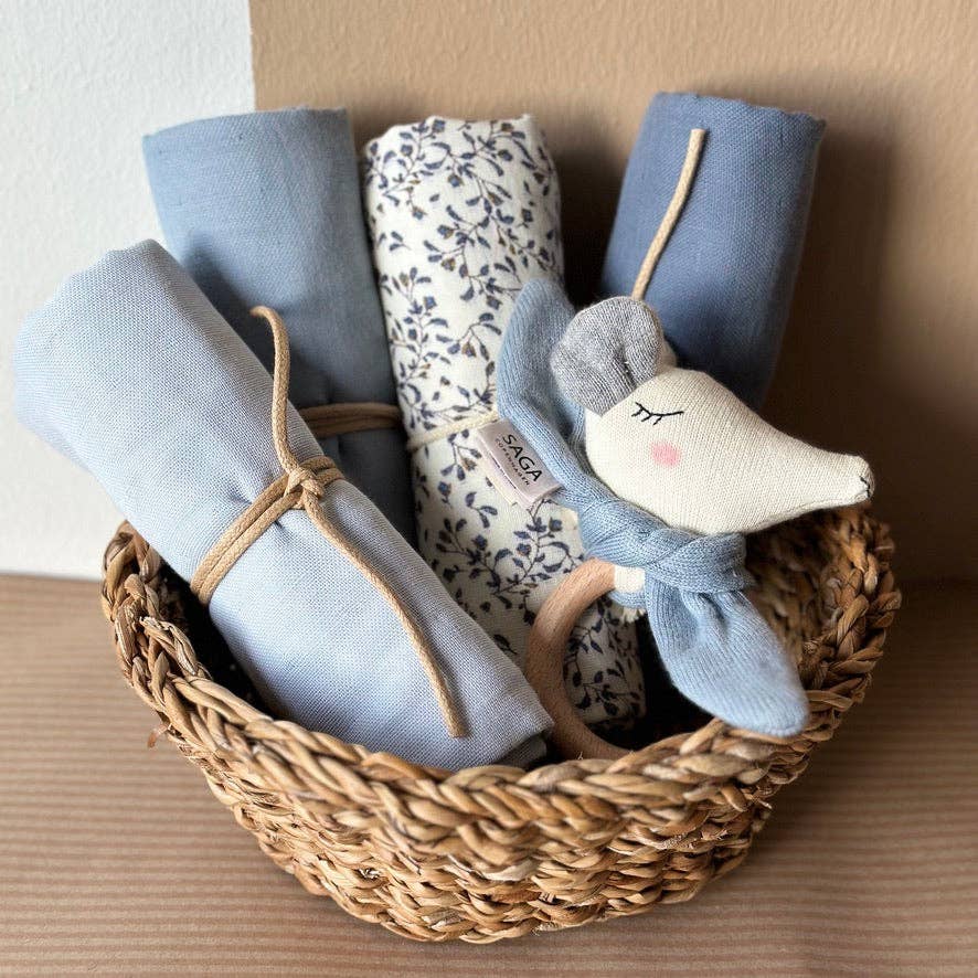 Saga Copenhagen - Vendita all'ingrosso Pannolino lavabile - Neonati - Panno di mussola blu Moonlight in cotone 100% biologico2