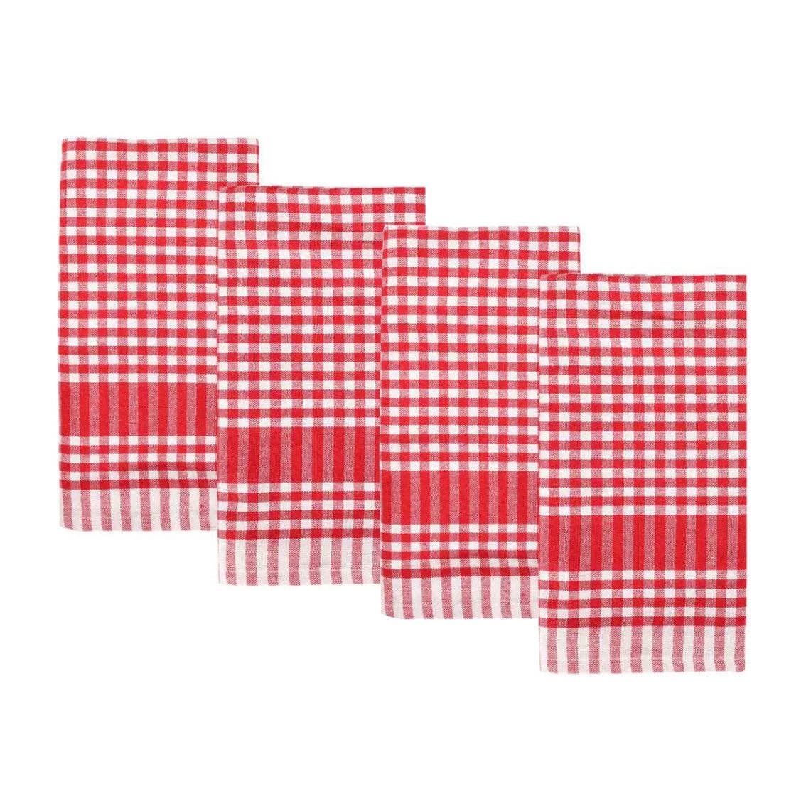 Talking Tables EU - Wholesale Dinner & Cloth Napkin - Bon Appetit Red & White Fabric Gingham Napkins/Tea Towels - 2 Pack0