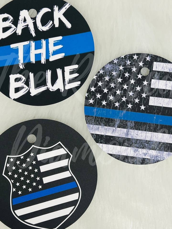 Law Enforcement 4" Round Freshie for wholesale by The Rusted Diamond